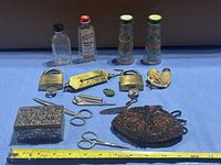 Group shot showing all items arranged on blue surface