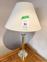 Full view of lamp showing shade, column, base