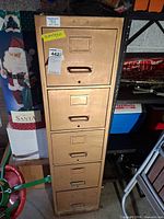full view of Columbia five-drawer metal file cabinet