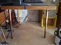 full view of folding table standing