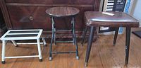 three stools side by side