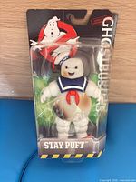Front view of sealed Stay Puft figure in blister card