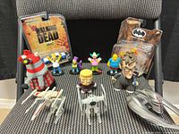 Overall lot showing all items on chair