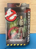 Front of sealed Ghostbusters Select Peter Venkman figure box showing figure and accessories