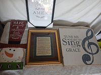 Overview of all four wall décor pieces displayed together