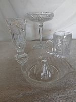 Group shot showing vase, compote, mug and juicer