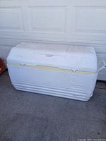 Front view of full cooler showing size and general condition