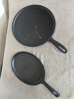 Top view of both cast iron pieces