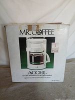 Front of original Mr. Coffee ACCEL box
