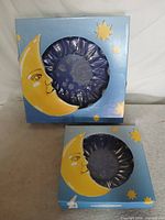 Front view showing two sealed Heaven’s Gate boxes