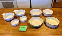 top view showing all eight baking pieces