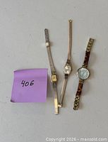 Front view of three women’s wristwatches displayed side by side