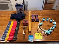 All items arranged on tabletop showing condition and quantities