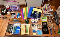Overview of entire assortment laid on table