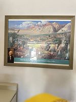 Full view of framed Red Rock Canyon print in gold frame