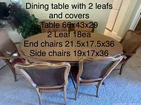 Overall view of dining table with six chairs