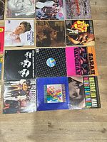 First group of albums laid out, showing jackets and wear