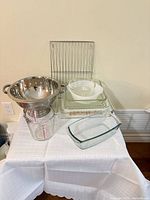 Group view of all bakeware items on table