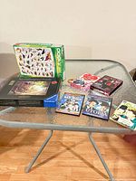 All items laid out on glass table