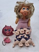 Group shot of all four pig items