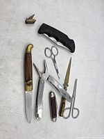 All eight items laid out on white surface
