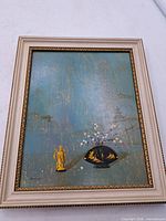 Framed Orientalist oil on panel full view