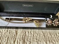 Choker and earrings set in box overview