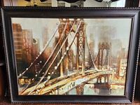 Front view of framed bridge wall art