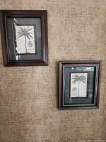 Both framed palm tree prints hanging