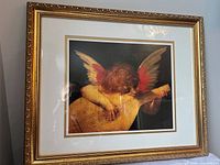 front view showing artwork, mat and frame detail