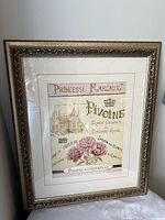 front view of framed botanical print showing artwork, mat and frame