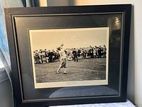 Framed Bobby Jones print on stand showing entire artwork and frame