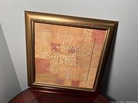 Front view of framed art showing design and frame