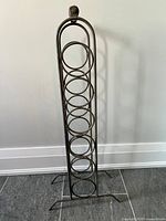 Full view of freestanding metal wine rack