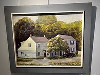 Front view of framed painting showing subject matter and frame style