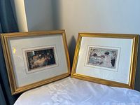 Front view of both framed prints