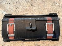 Front view closed showing buckle details