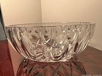 Side view of bowl showing geometric cuts and thickness