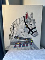 Front view of acrylic horse painting
