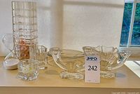 Group view of all crystal items in lot