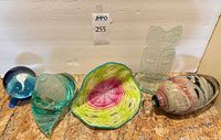 All five glass pieces displayed together