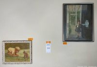 Both Helen Caswell paintings hung on wall