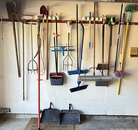 Full view of hanging garden and cleaning tools