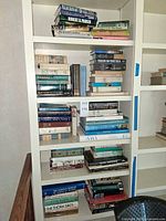 Full bookshelf showing quantity and variety of books