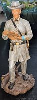 Front view grey soldier figurine