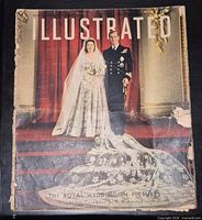 Front cover showing colour image of Princess Elizabeth and Prince Philip, magazine title and subtitle visible