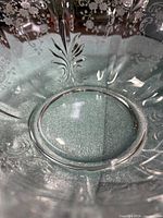 Top interior showing Chintz etching and round base