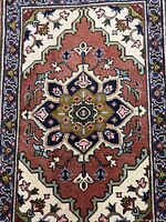 Full view showing entire Ardabil mat and medallion design