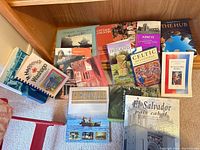 Group shot of all books spread on floor