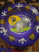 Top view showing interior Halloween graphics and purple color